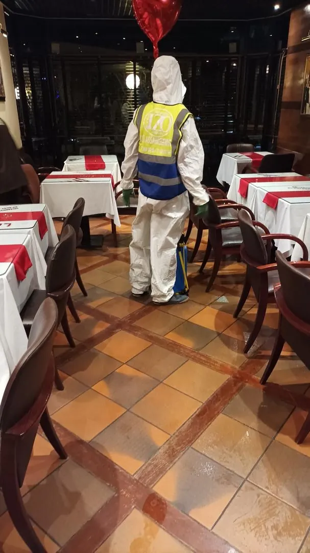 Désinfection d'un restaurant